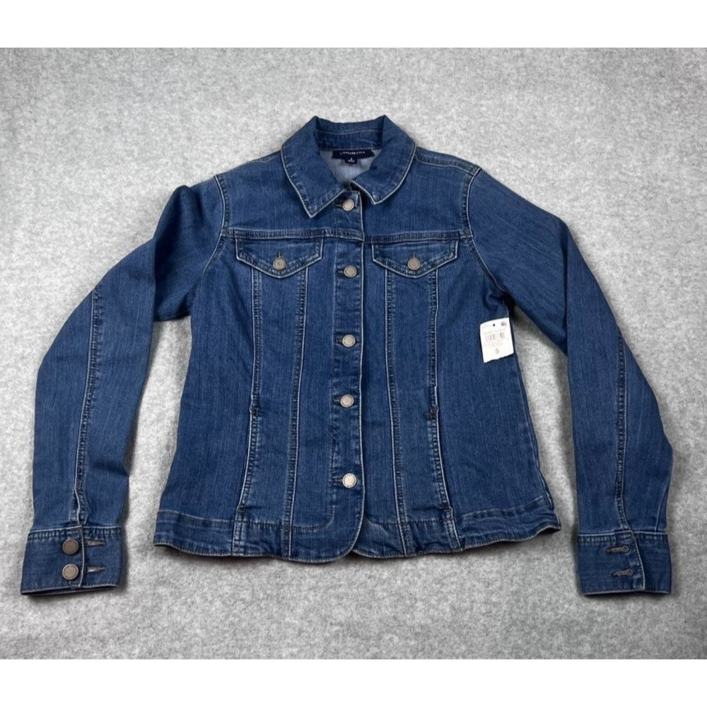 Charter Club Medium Wash Button Denim Jean Jacket Size SMALL NWT